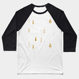 Beautiful White and Gold Christmas Trees Baseball T-Shirt